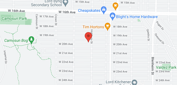 map of 3815 W 20TH AVENUE